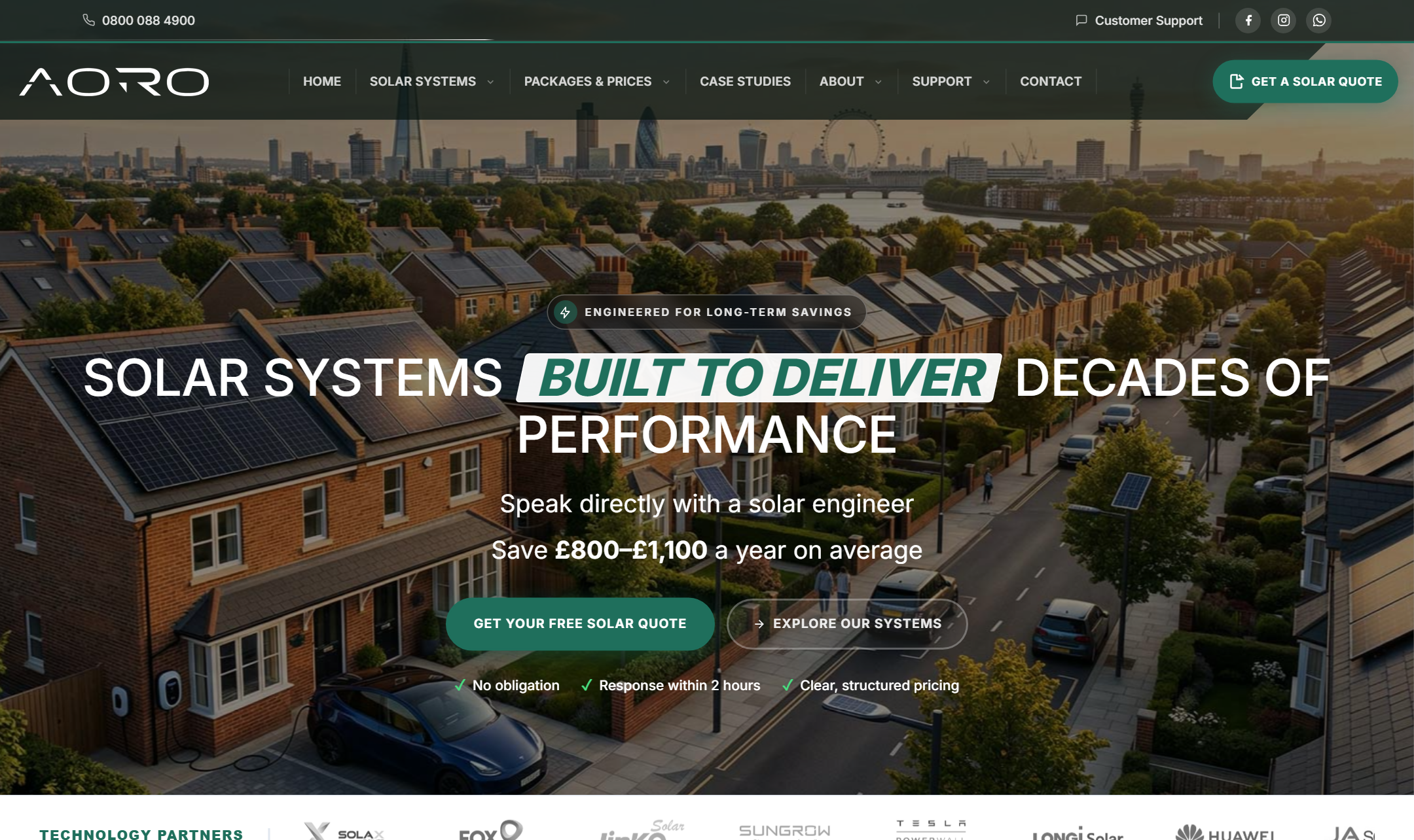 AORO Solar UK — desktop screenshot