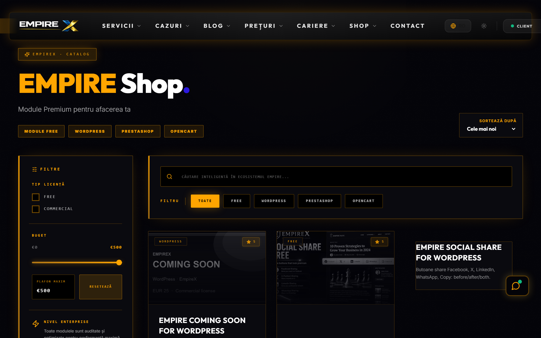 Empire Shop / License API — desktop screenshot