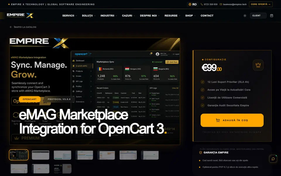 Integrare eMAG Marketplace pentru magazine OpenCart