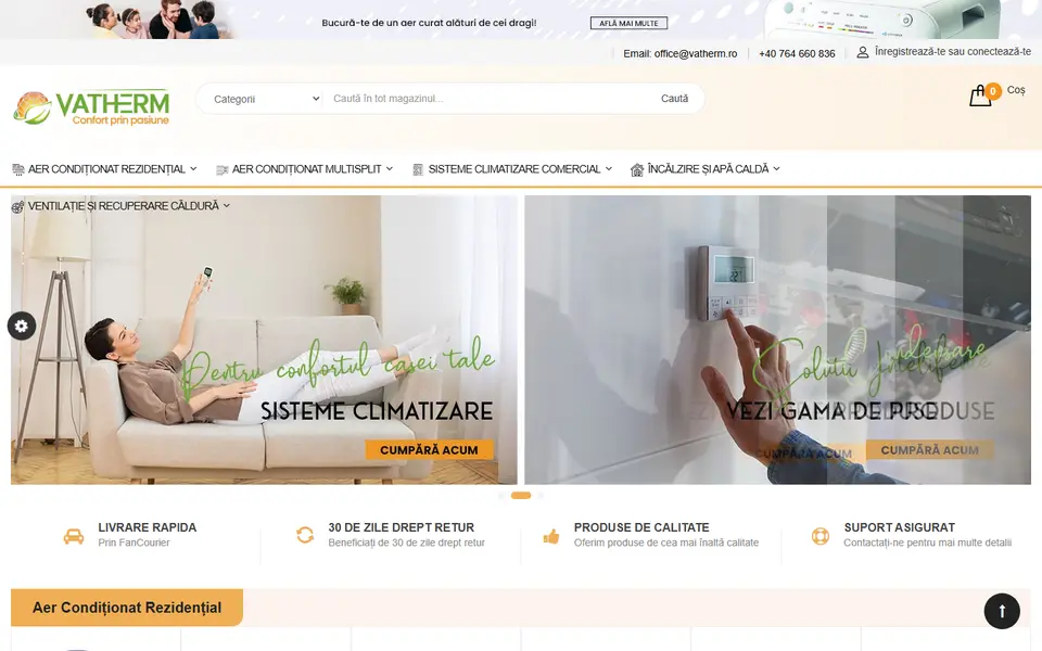 Integrare marketplace, comparatoare și operațiuni PrestaShop pentru VATHERM.ro