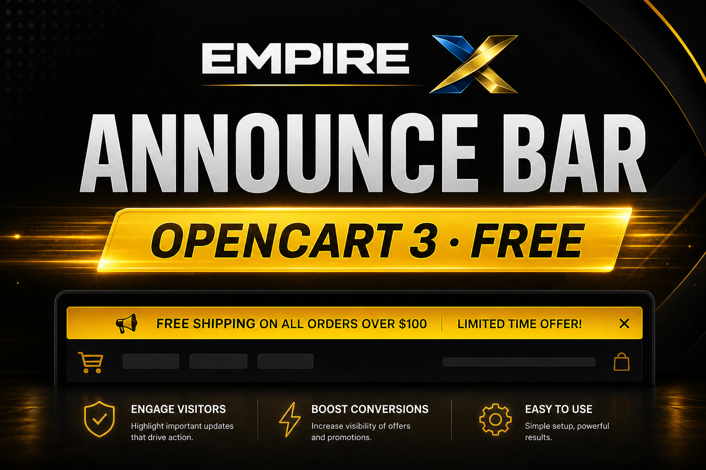 Empire Announce Bar for OpenCart 3
