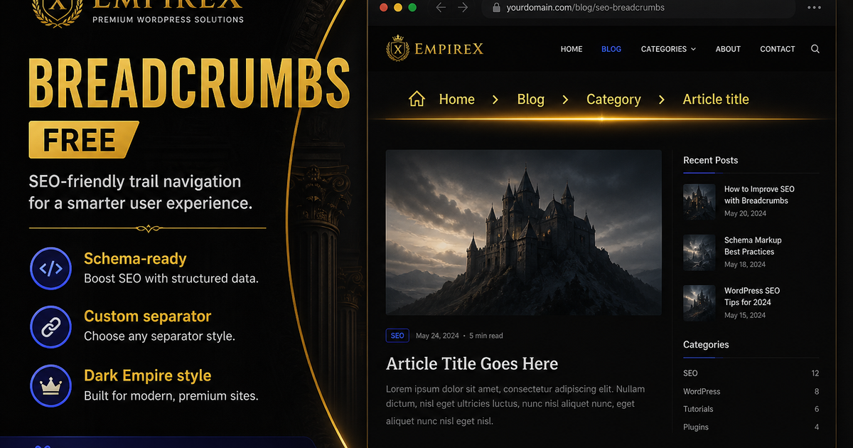 Empire Breadcrumbs for WordPress