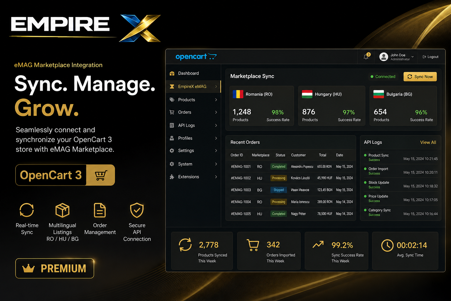 eMAG Marketplace Integration for OpenCart 3