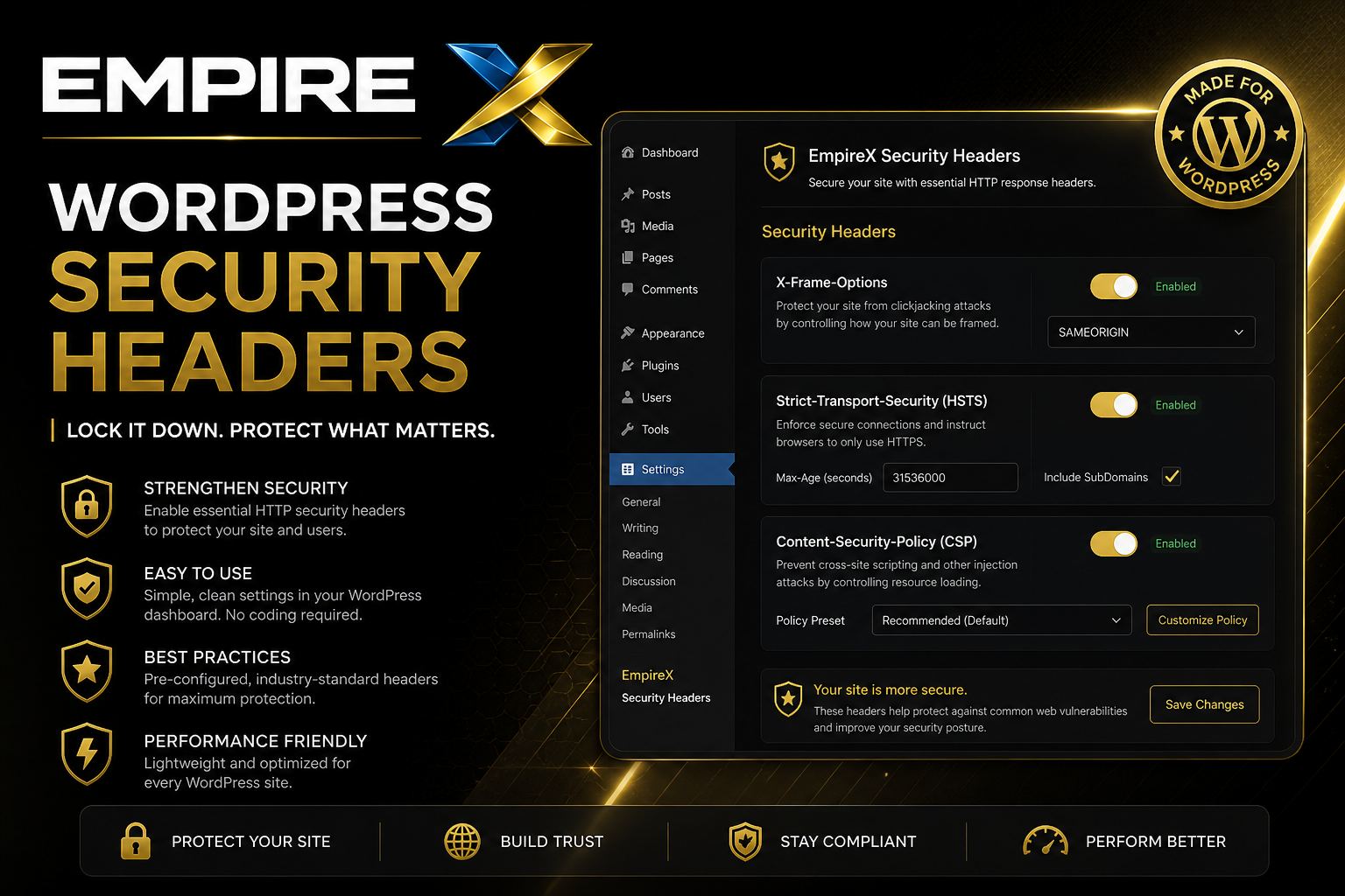 Empire Security Headers for WordPress
