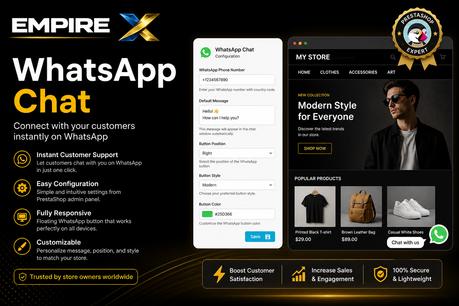 Empire WhatsApp Chat for PrestaShop