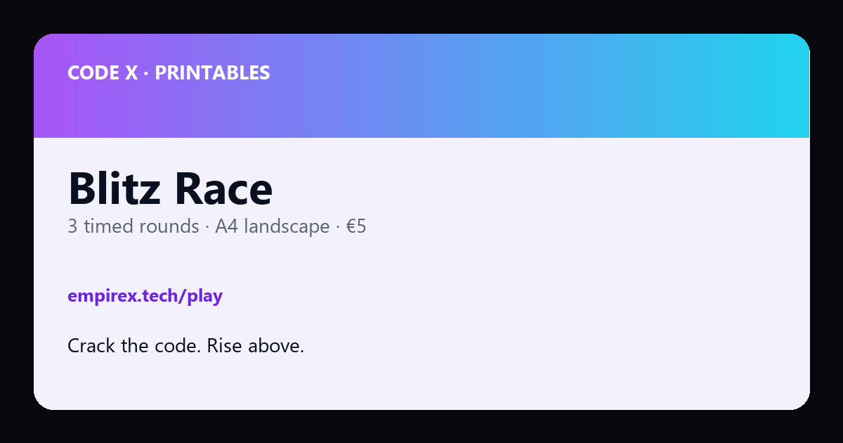 CODE X Blitz Race — €5