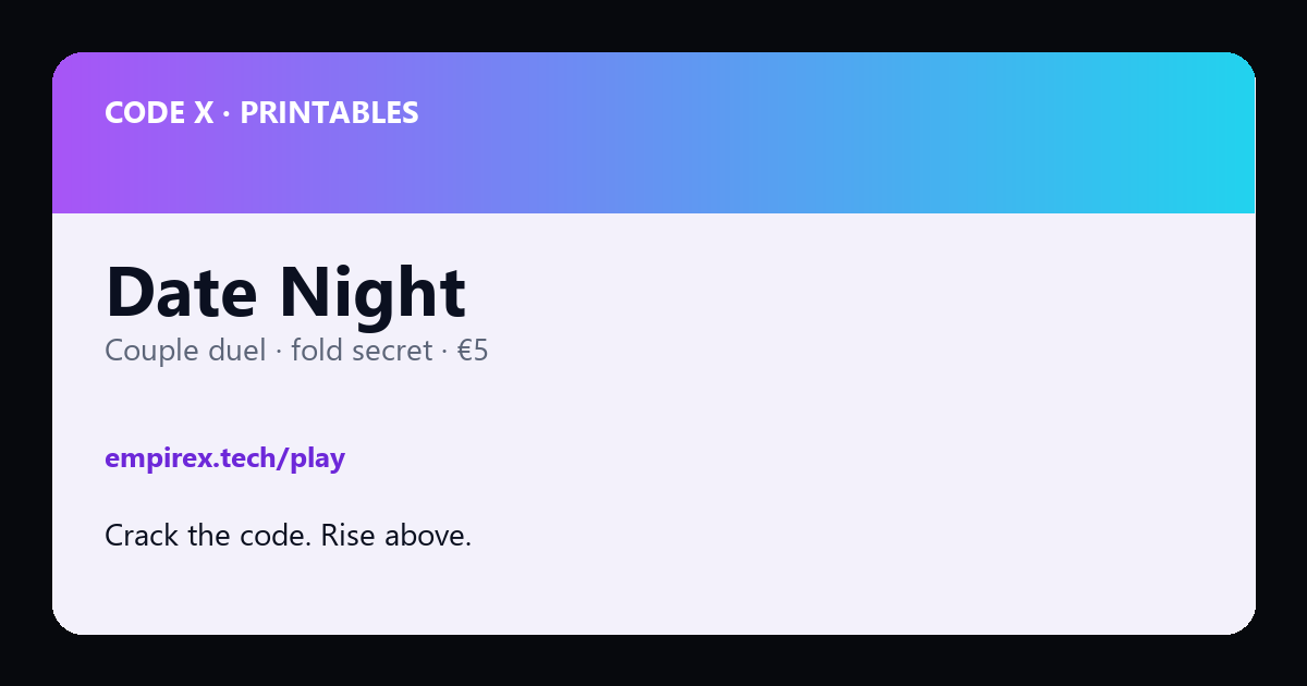 CODE X Date Night Duel — €5