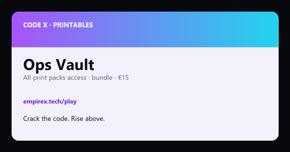 CODE X Ops Vault Bundle — €15