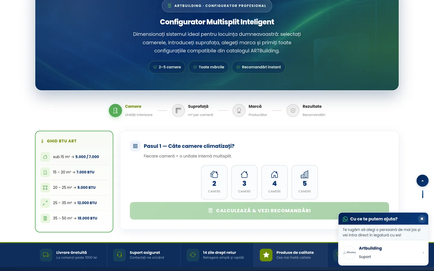 Artbuilding — HVAC configurators — Pas cu pas