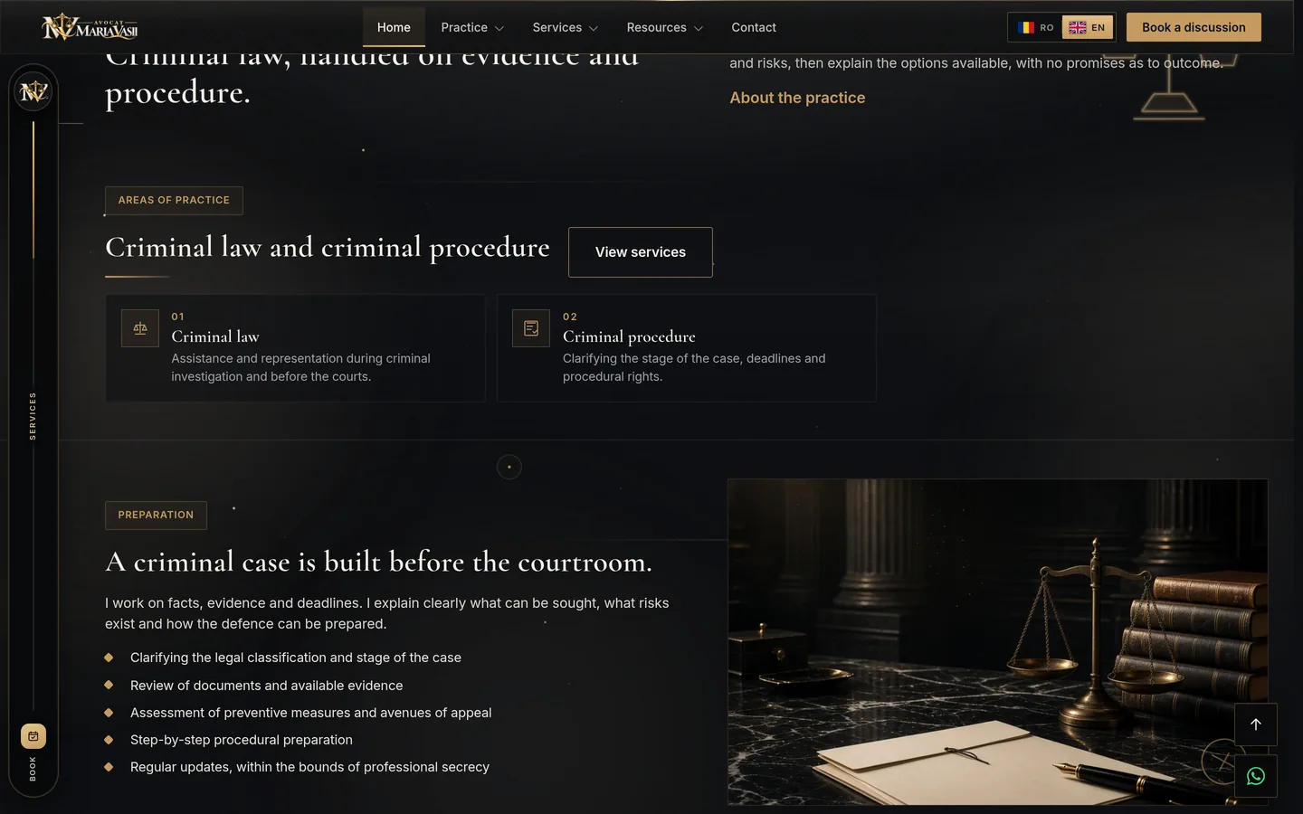 Avocat Maria Vasii — Domenii de practică