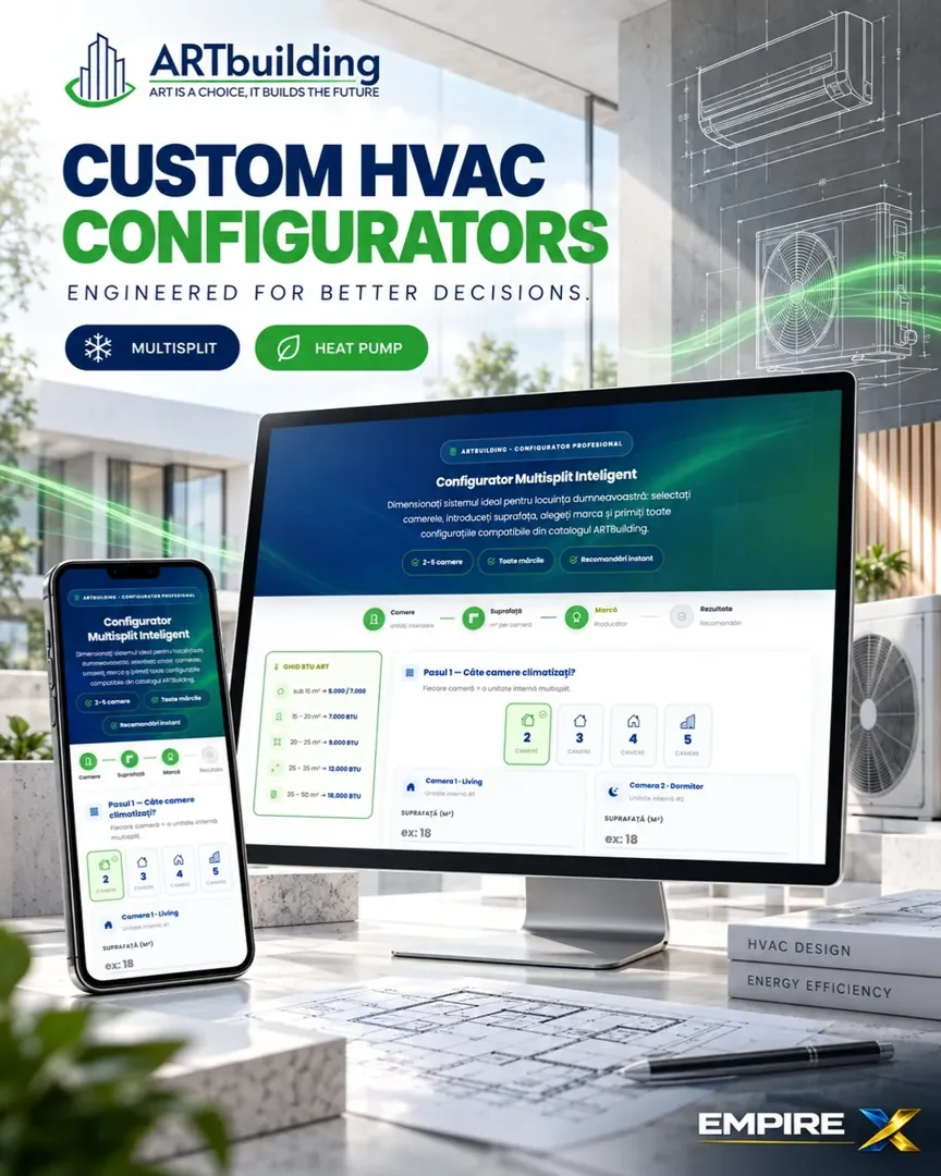 Artbuilding — HVAC configurators — proiect realizat de EmpireX