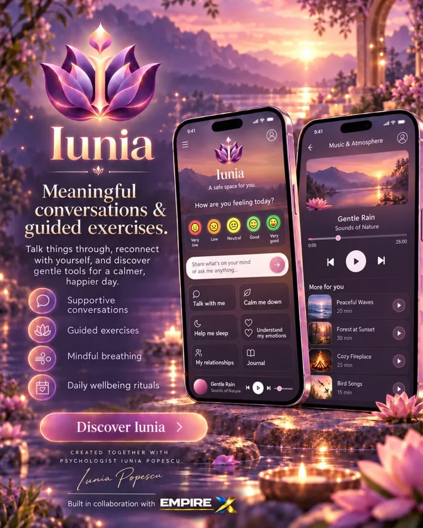 Iunia — Wellbeing App — proiect realizat de EmpireX